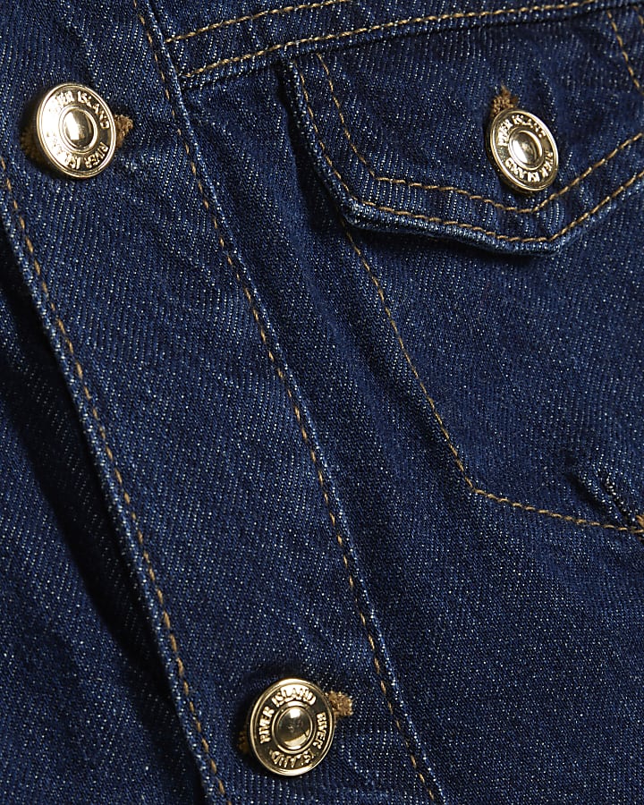 Blue Button Through Denim Dress