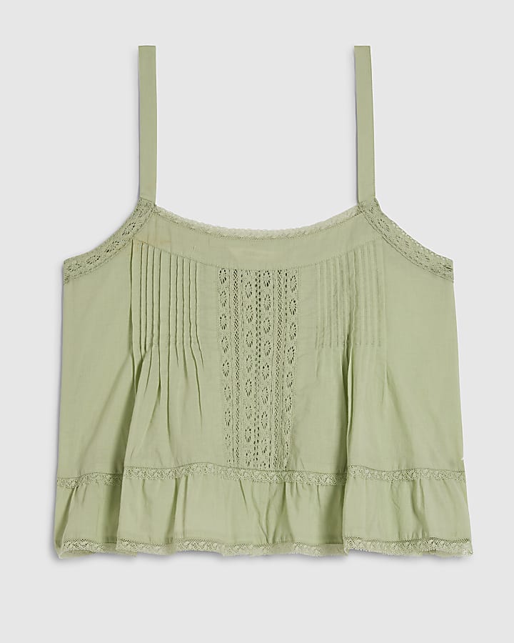 Green Lace Trim Cami
