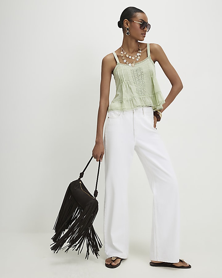 Green Lace Trim Cami