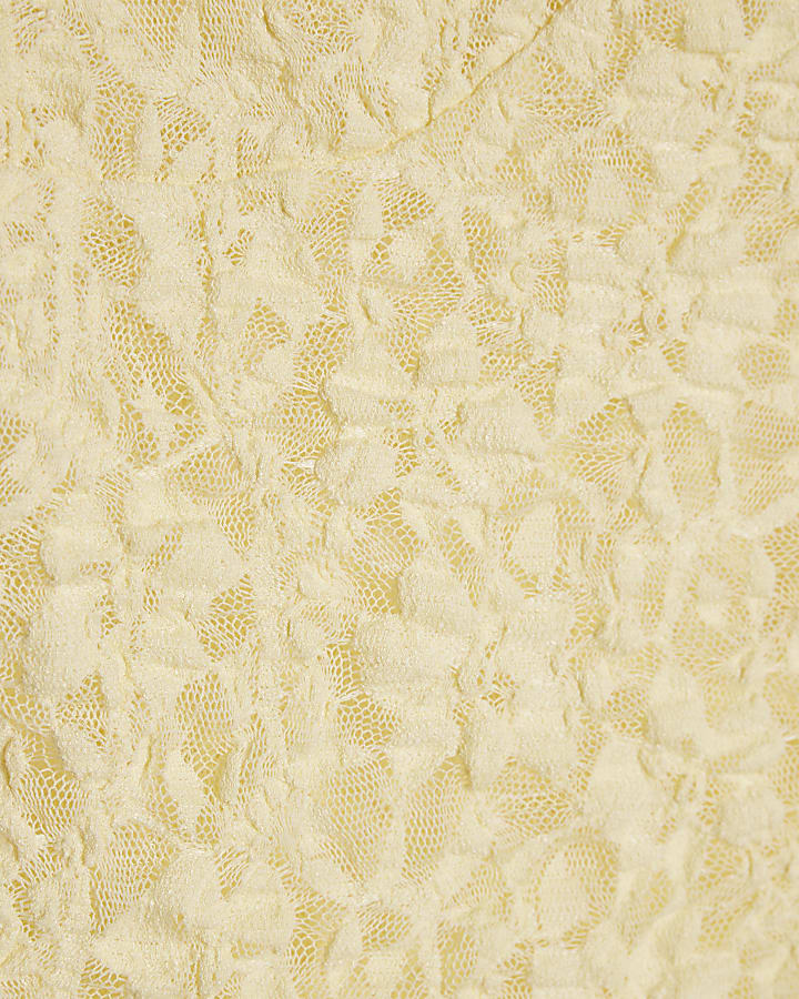 Yellow Lace V Neck Cami