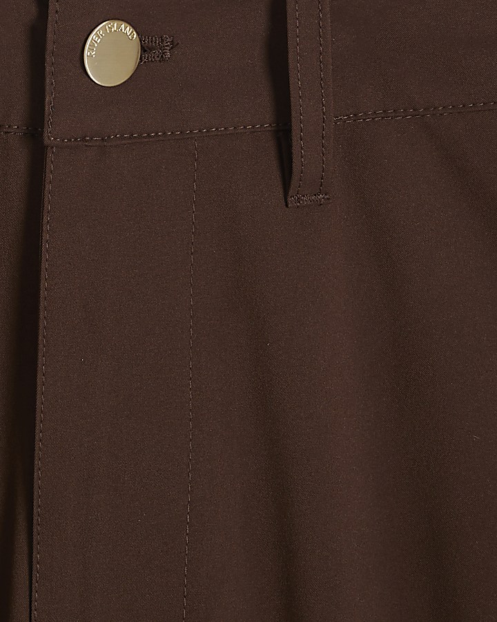 Brown Drawstring Cuff Balloon Leg Trousers