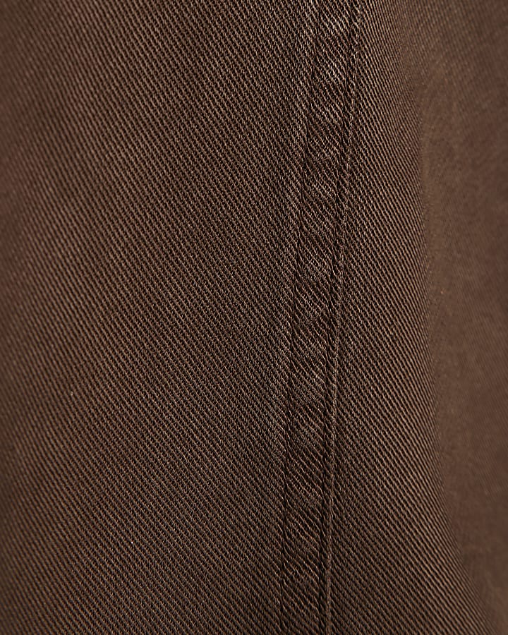 Brown Halter Neck Denim Top