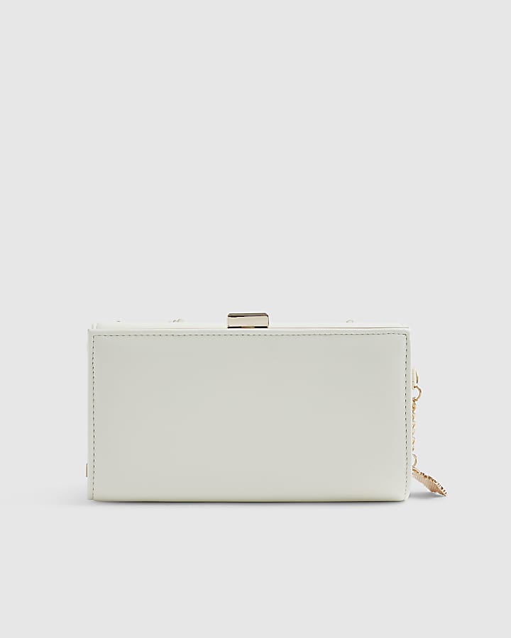 Cream Floral Applique Purse