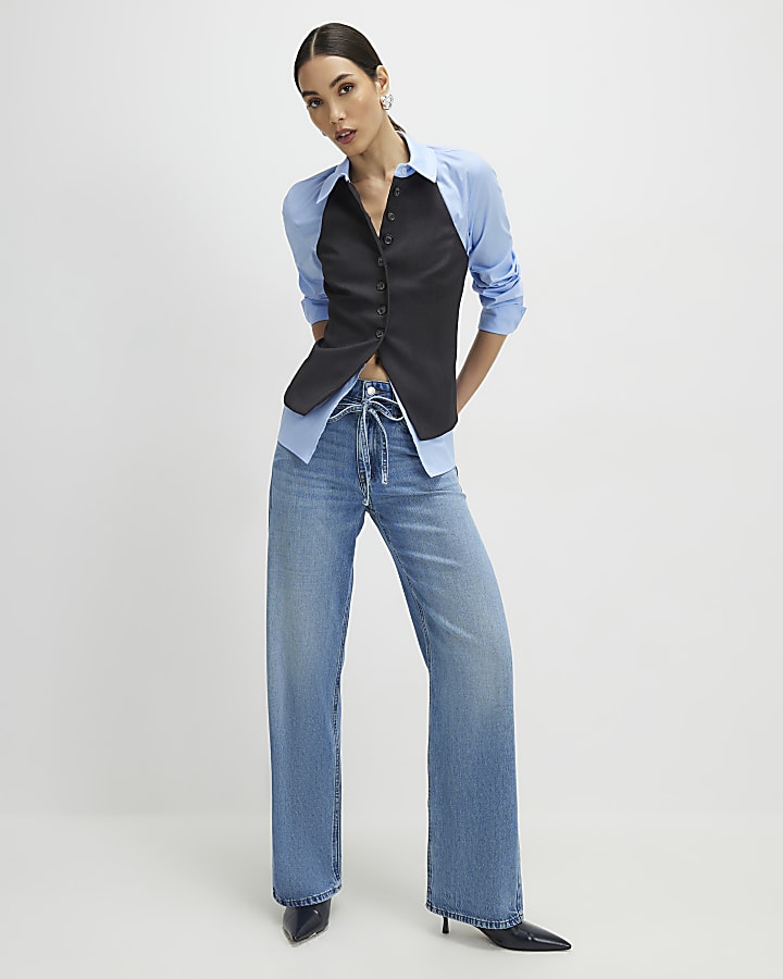 Grey Hybrid Waistcoat Detail Shirt