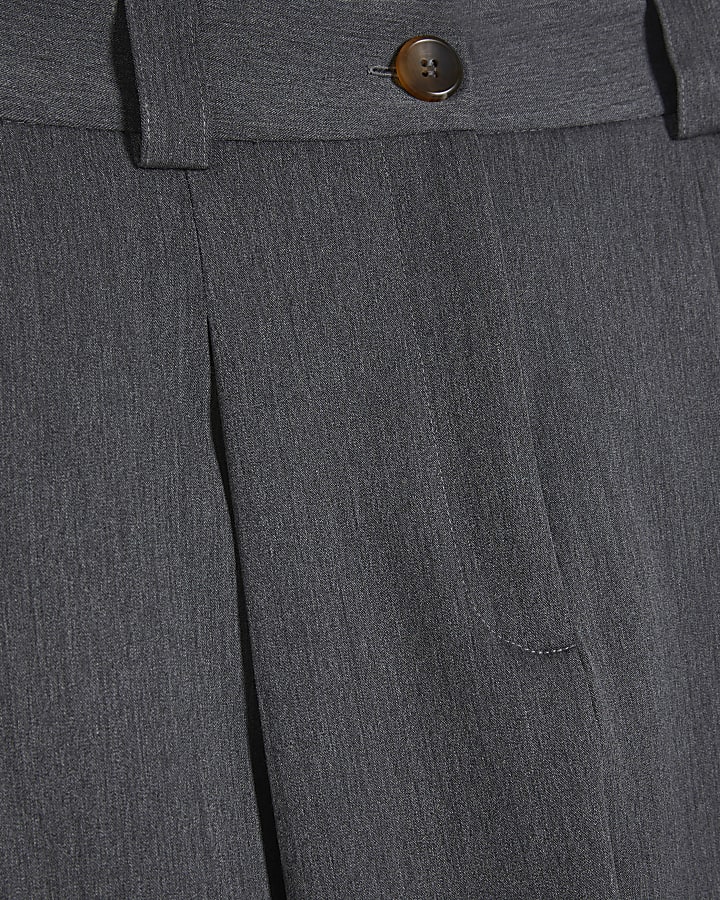 Grey Tailored Barrel Leg Trousers
