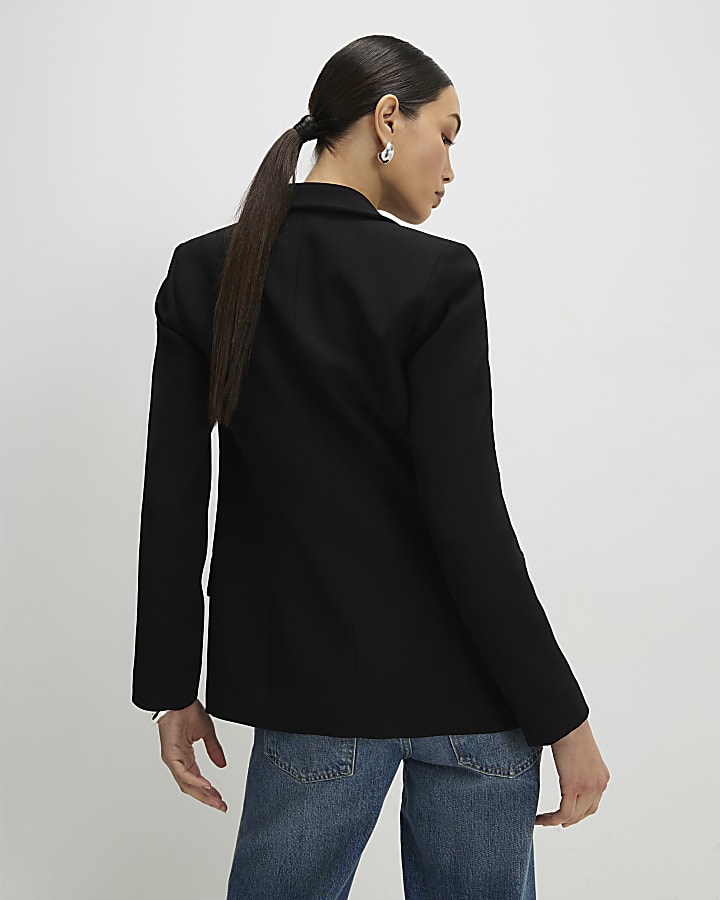 Black Long Sleeve Single Breasted Blazer