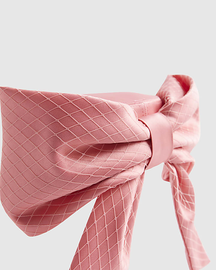 Pink Grace Oversized Bow Satin Pillbox