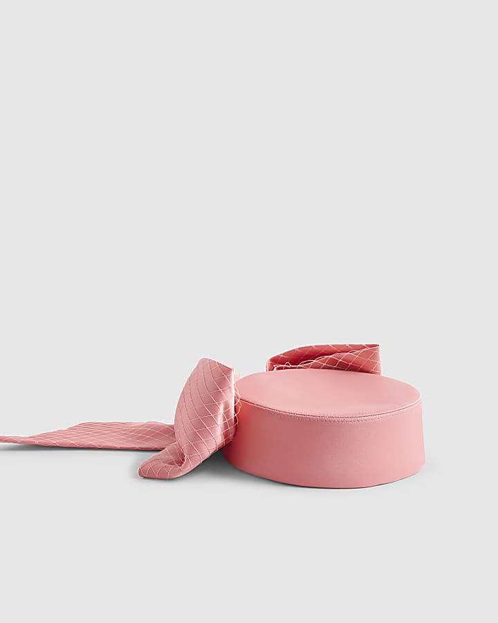 Pink Grace Oversized Bow Satin Pillbox
