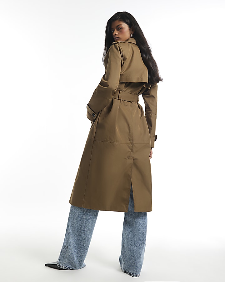 Brown Casual Trench Coat