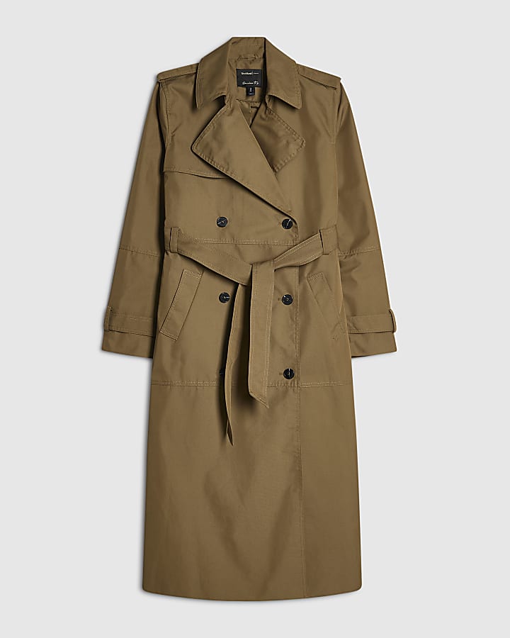 Brown Casual Trench Coat