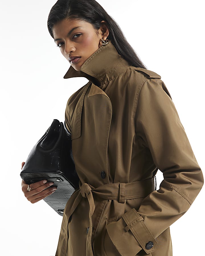 Brown Casual Trench Coat