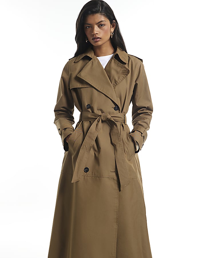 Brown Casual Trench Coat