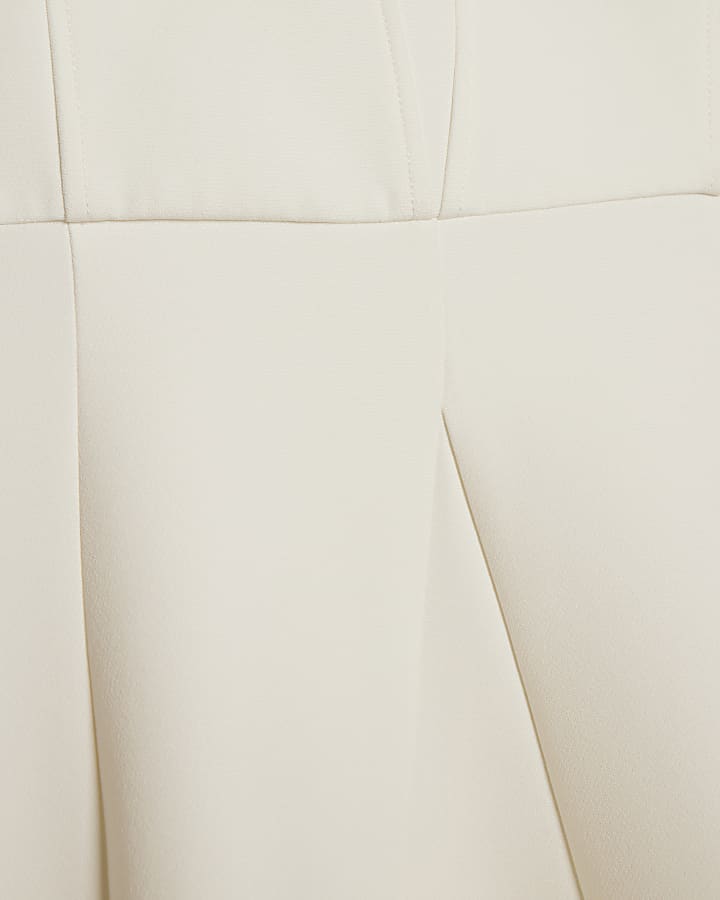 White Premium Bow Back Detail Midi Dress