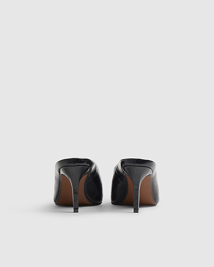 Black High Mule Court Heels