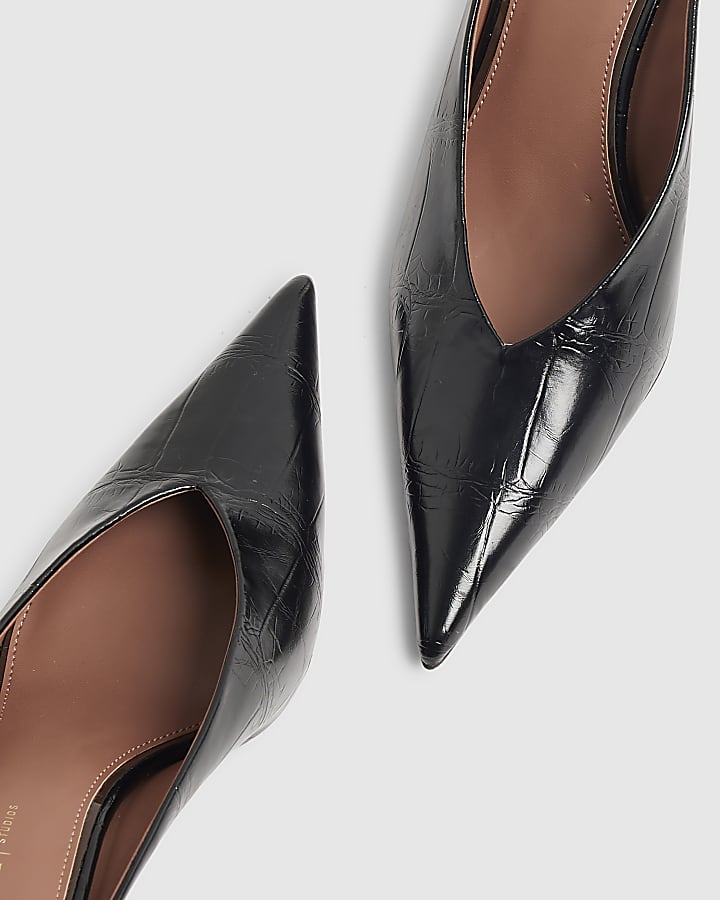 Black High Mule Court Heels