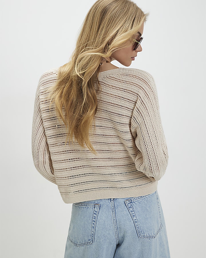 Cream Tape Yarn Knit Jumper