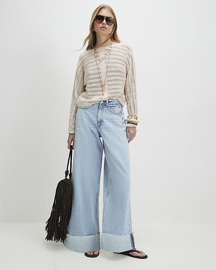 Cream Tape Yarn Knit Jumper