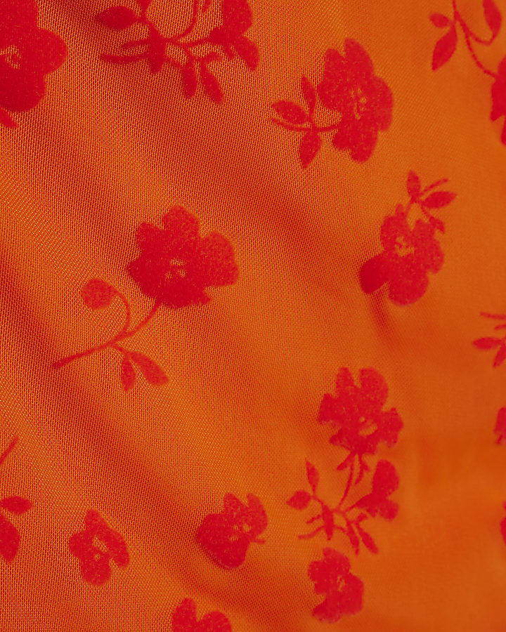 Orange One Shoulder Devore Top