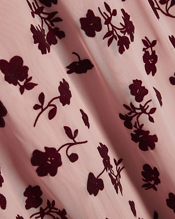 Pink Devore Maxi Skirt