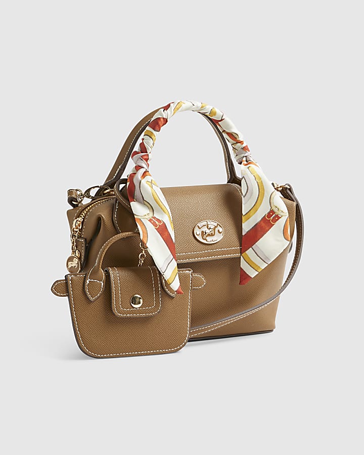 Brown Mini Flap Cross Body Bag