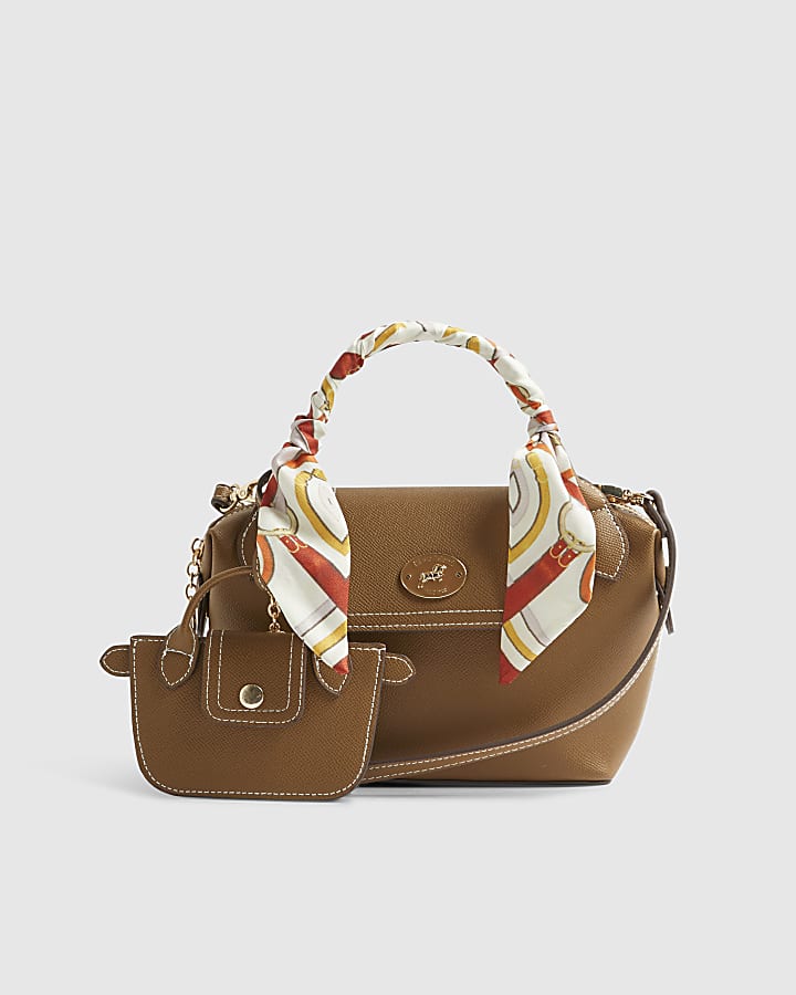 Brown Mini Flap Cross Body Bag