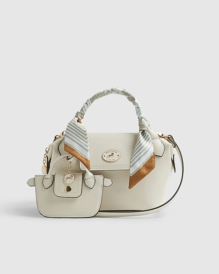 Cream Mini Flap Cross Body Bag