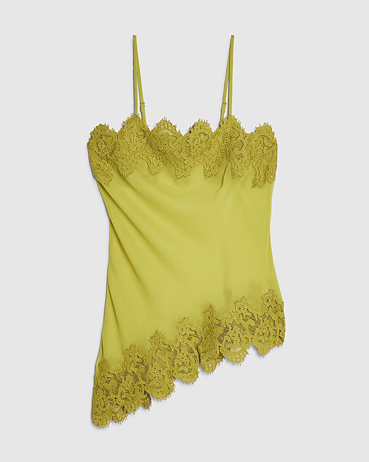 Green Lace Longline Cami Top
