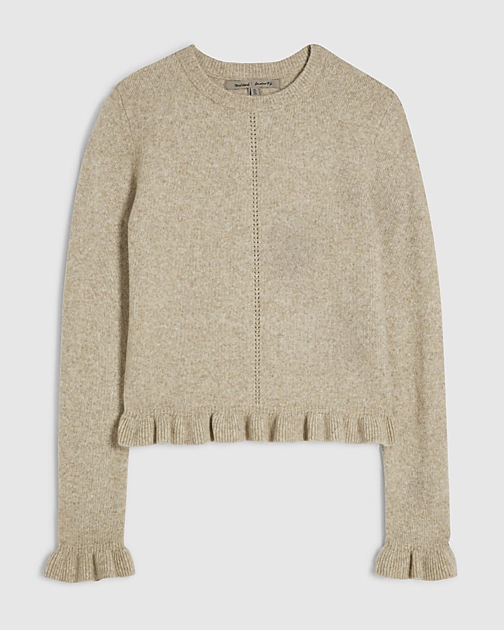 Beige Frill Trim Jumper