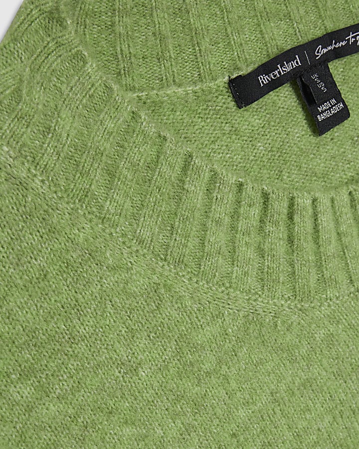 Green Knit Soft Crew Neck Jumper