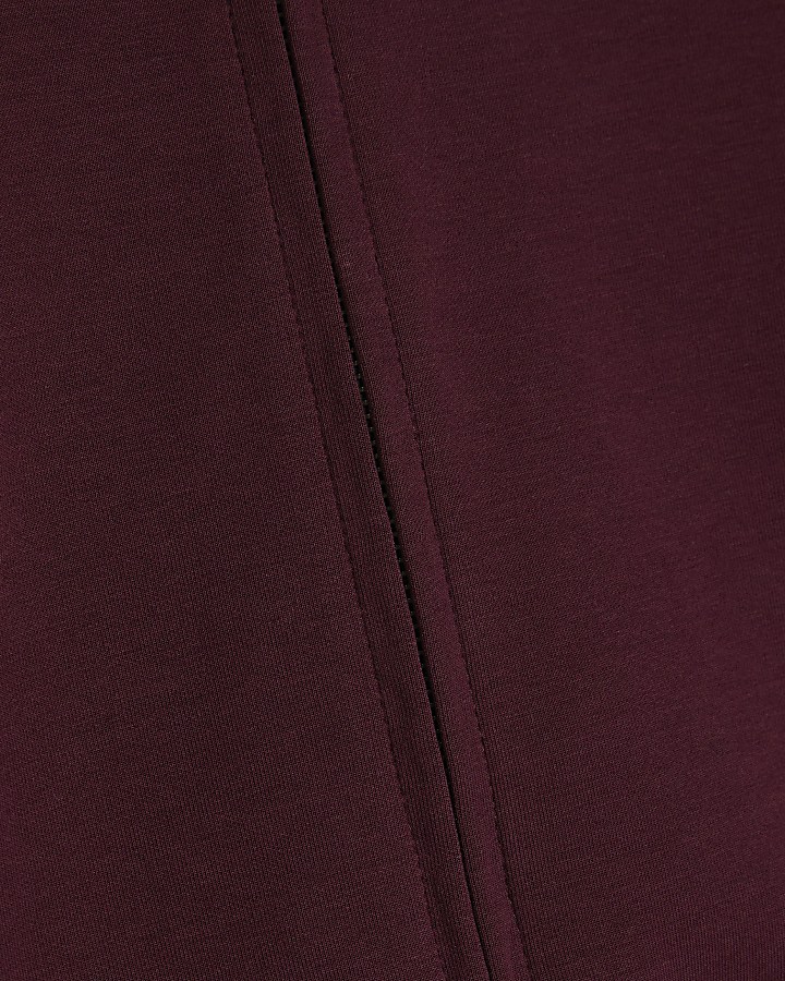 Red Zip Up Interlock Bomber Jacket