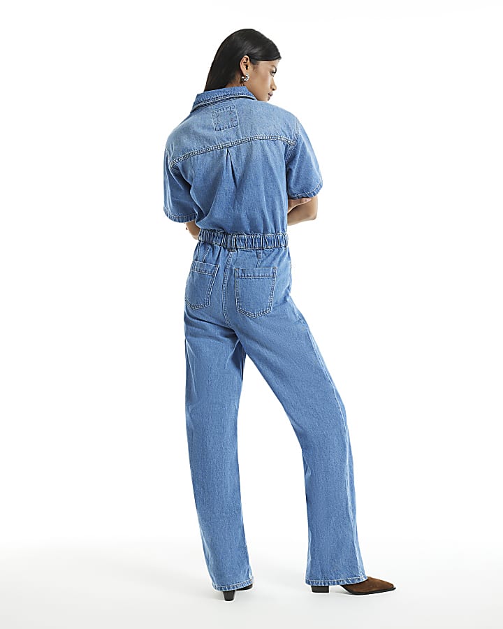 Blue Denim Short Sleeve Boilersuit