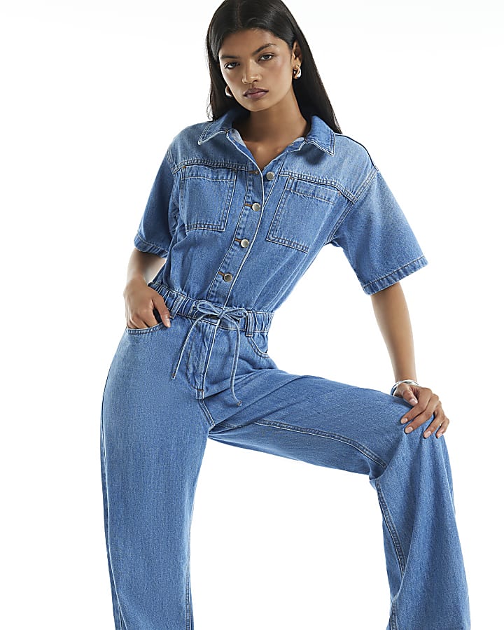 Blue Denim Short Sleeve Boilersuit