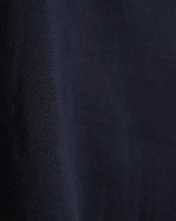 Navy Long Sleeve Cropped Hoodie