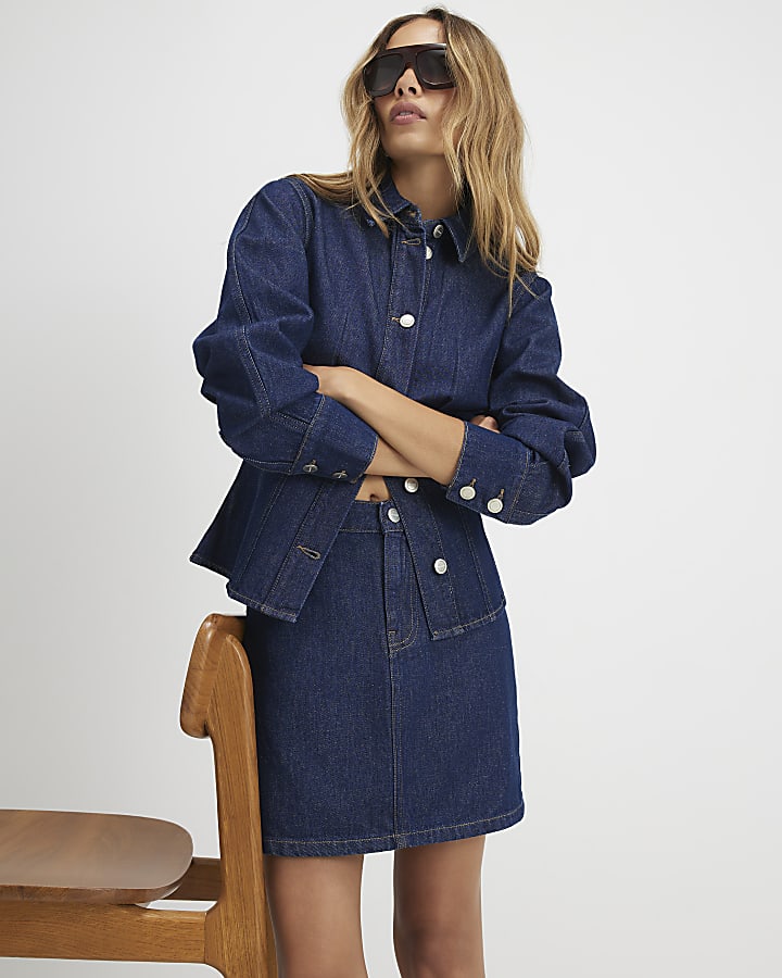 Blue Denim Mini Skirt
