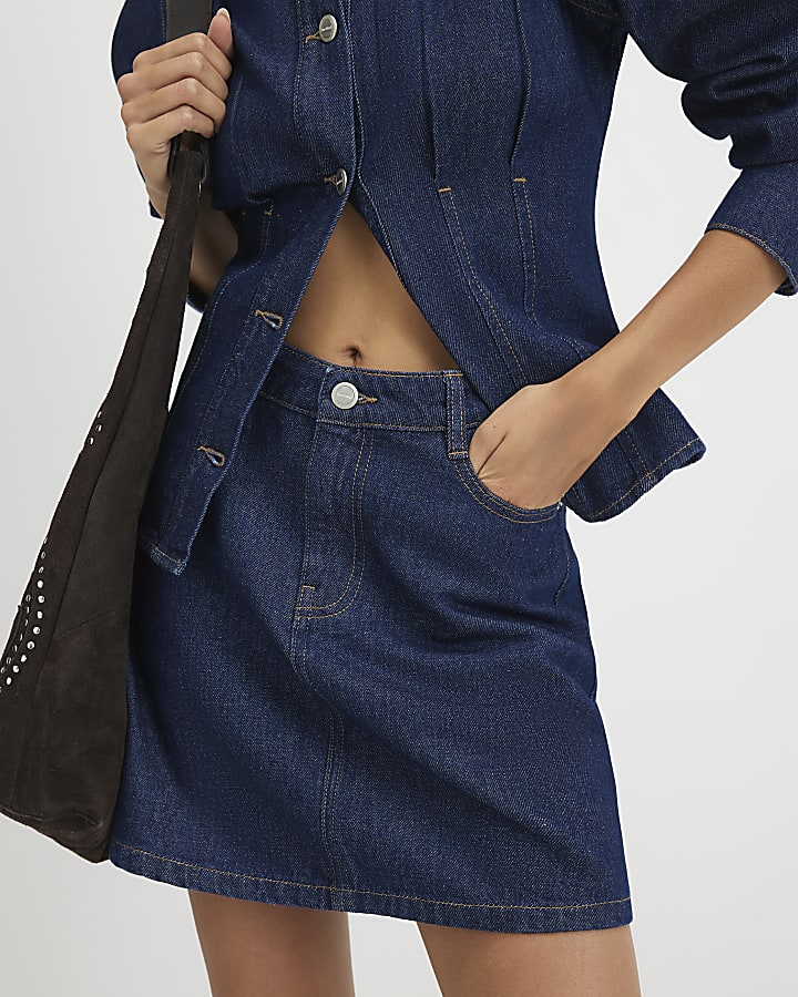 Blue Denim Mini Skirt