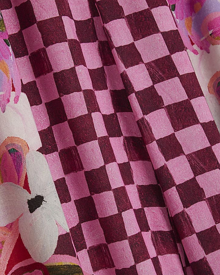 Pink Printed Balloon Trousers