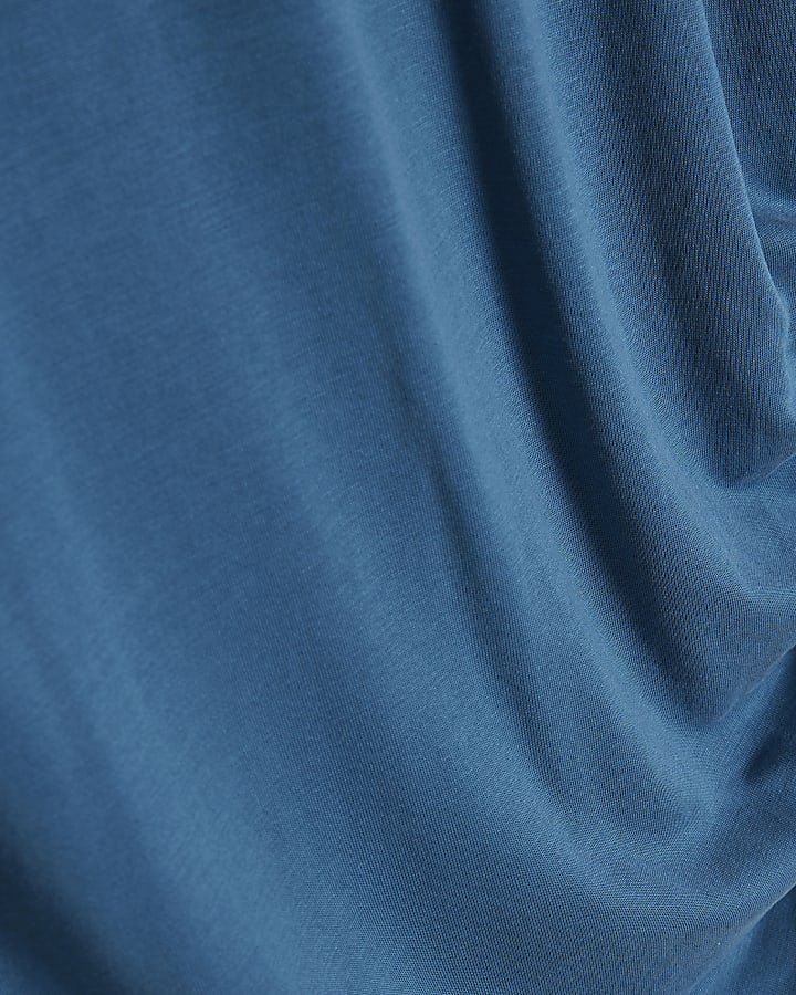 Blue Sleeveless Twist Side Mini Dress
