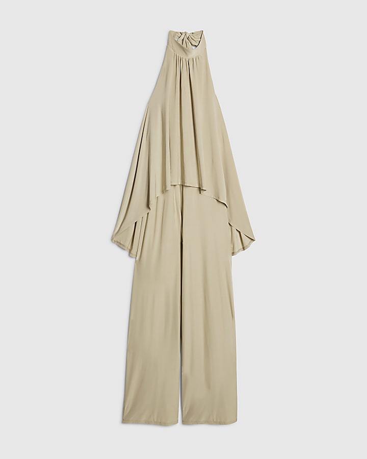 Green Halter Neck Jumpsuit