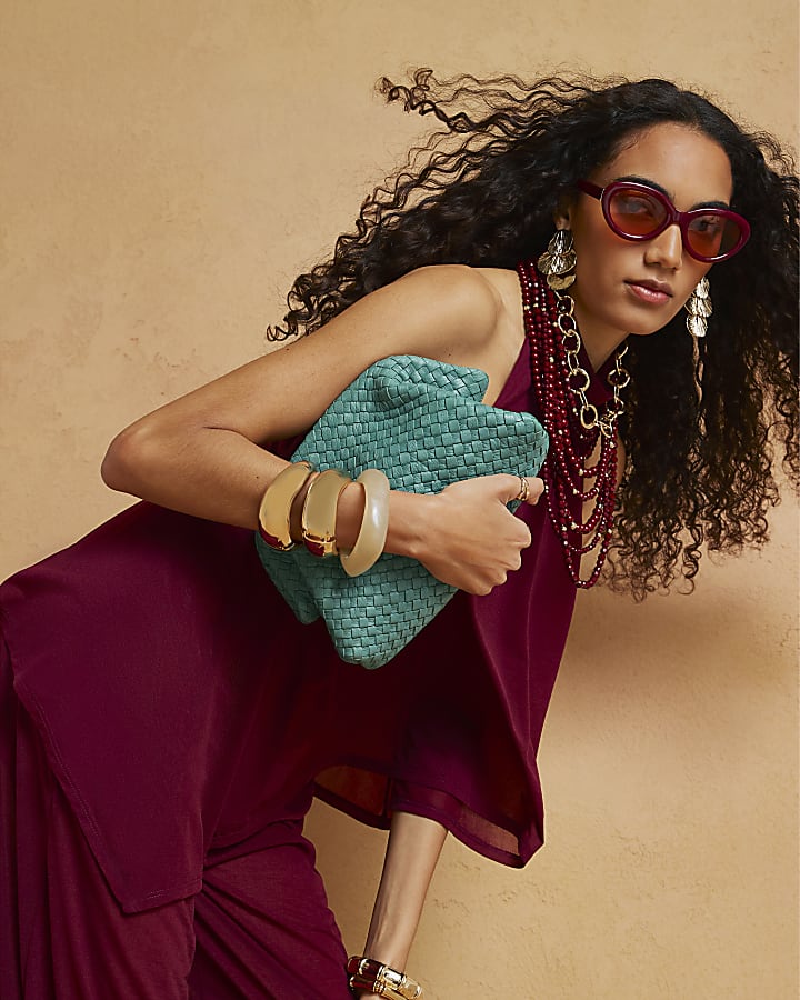 Red Halter Balloon Jumpsuit