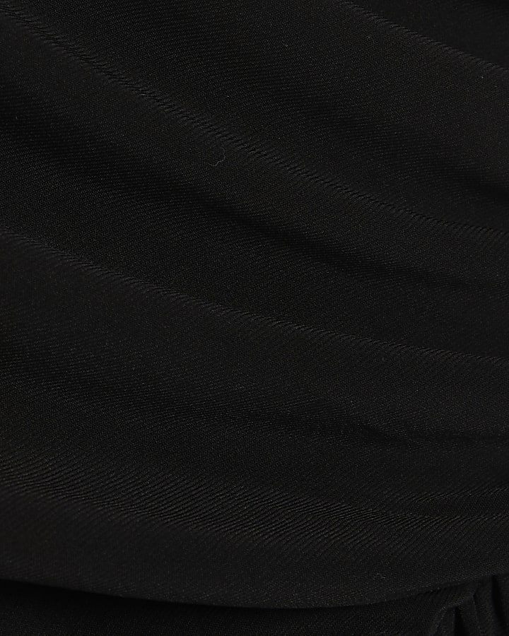 Black Ruched Cut Out Mini Dress