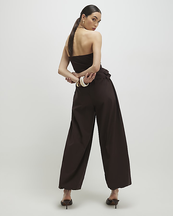 Brown Balloon Leg Trousers