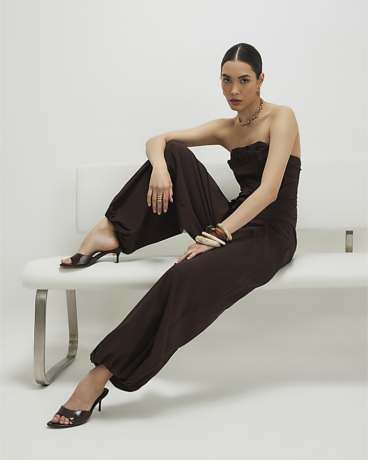 Brown Balloon Leg Trousers