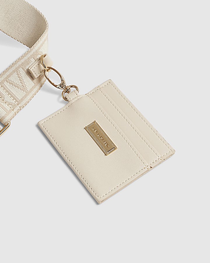 Cream Pocket Front Monogram Cross Body Bag