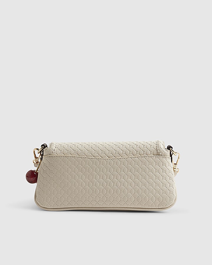 Cream Monogram Flap Shoulder Bag