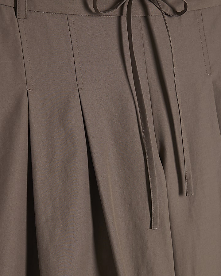 Brown Cotton Poplin Culottes