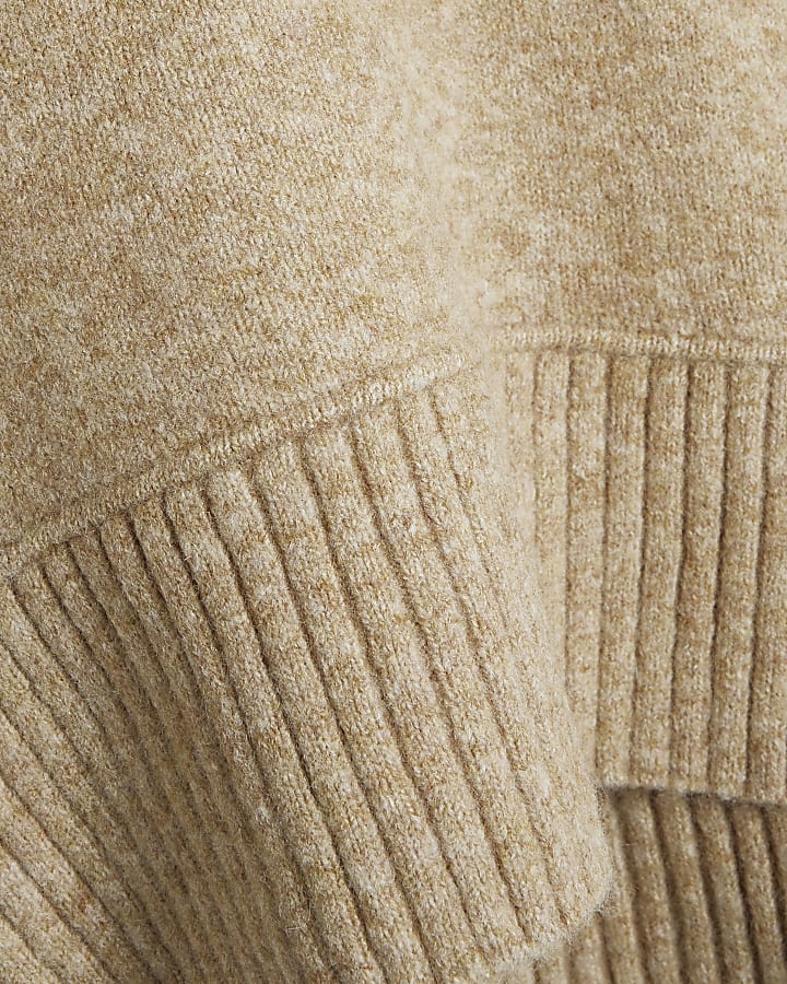 Beige Button Shoulder Jumper