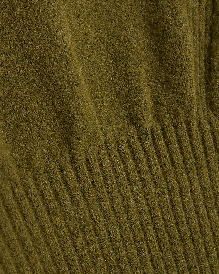 Khaki Button Shoulder Jumper Dress
