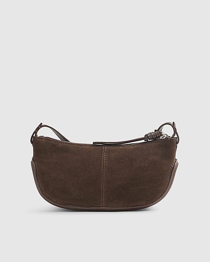 Brown Suede Cross Body Bag