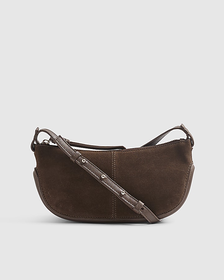 Brown Suede Cross Body Bag