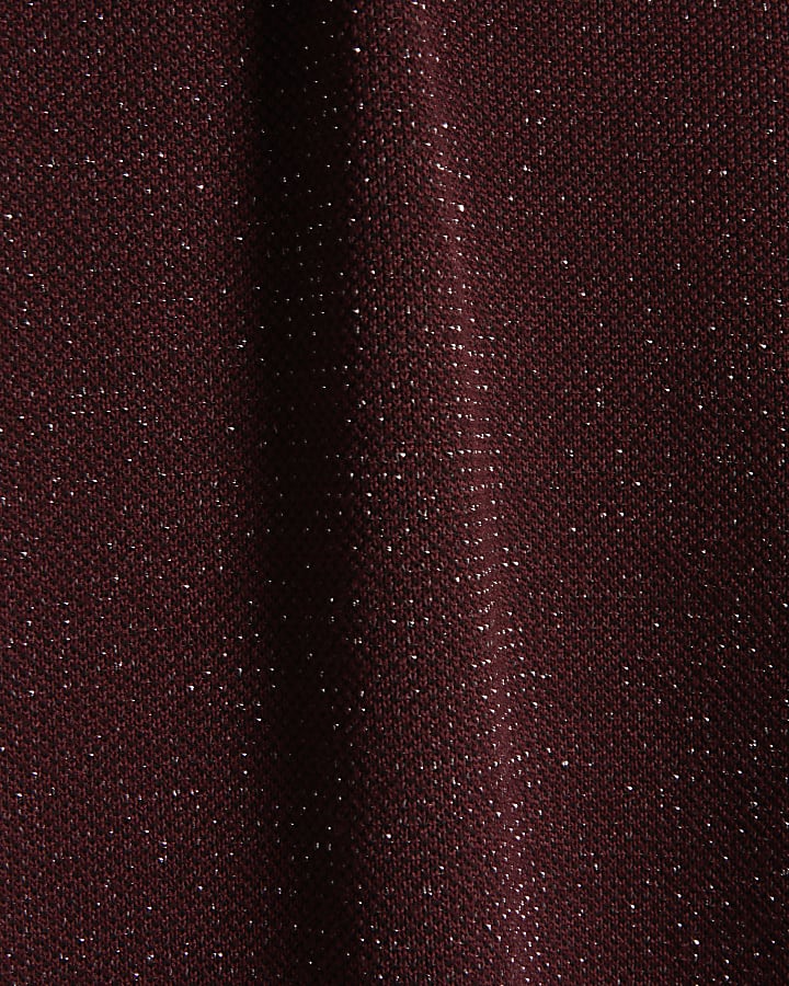 Red Glitter Wide Leg Trousers